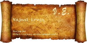 Vajnai Ervin névjegykártya