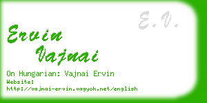 ervin vajnai business card